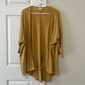 LuLaRoe Mustard Yellow Open Front Cardigan Size M